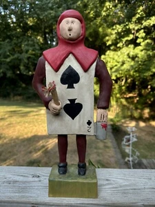 Vintage Campbell Classics Two Of Spades Hand Carved Folk Art P Campbell - Picture 1 of 9