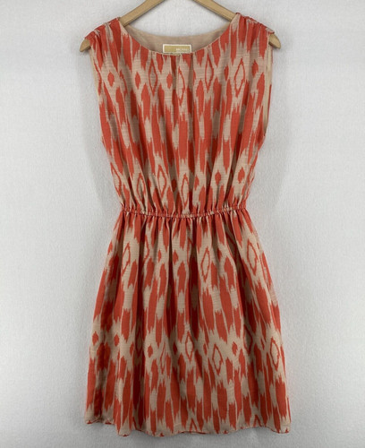 Abito Michael Kors 6 Southwestern Jacquard Camicia Mini Senza Maniche Arancione