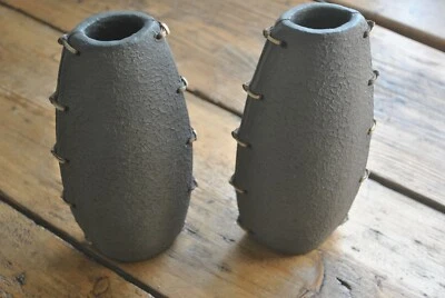 Rustic Brown Clay Terracotta Pottery Vases Wicker Ties Boho made in Philippines - Image 1 of 4