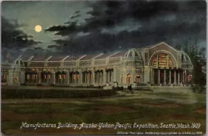 Postal Seattle 1909 AYPE EXPO ""Manufactures Building"" Portland PC/Sin usar - Imagen 1 de 2