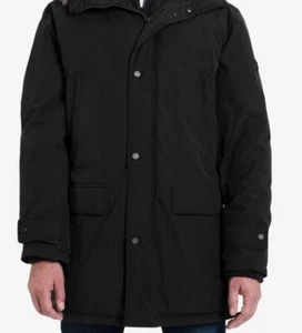 $376 Michael Kors Mens Black Hooded Down Parka Jacket MK Logo Coat L - Picture 1 of 3