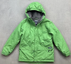 Lands End Youth Green Fleece Lined Winter Coat Jacket L 14-16 Waterproof - Picture 1 of 19