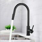 Stainless Steel Kitchen Sink Faucet Single Handle Pull Down Sprayer Swivel Mixer