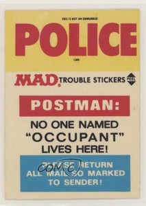 1983 Fleer Mad Stickers Trouble Stickers This is not an unmarked police car 0t5