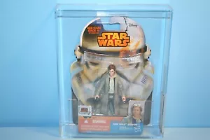 STAR WARS 2015 AFA GRADED MINT ON CARD REBEL SERIES HAN SOLO ENDOR FIGURE WEAPON - Picture 1 of 11