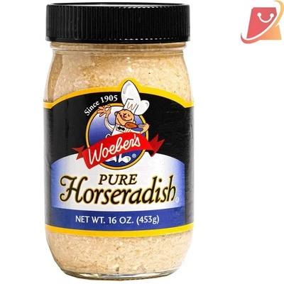 Pure Horseradish 16oz Jar Raw Fresh Peppery Flavor for Sauces Roast Beef - Image 1 of 2