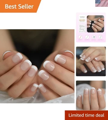 26 peças unhas francesas brancas nuas naturais prensa - glamour fácil para qualquer ocasião - Imagem 1 de 4