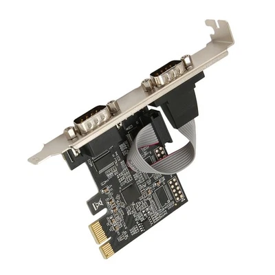 2 Port PCI Express RS232 DB9 Serial Port Card PCIe Serial Expansion Card PCIe - Image 1 of 4
