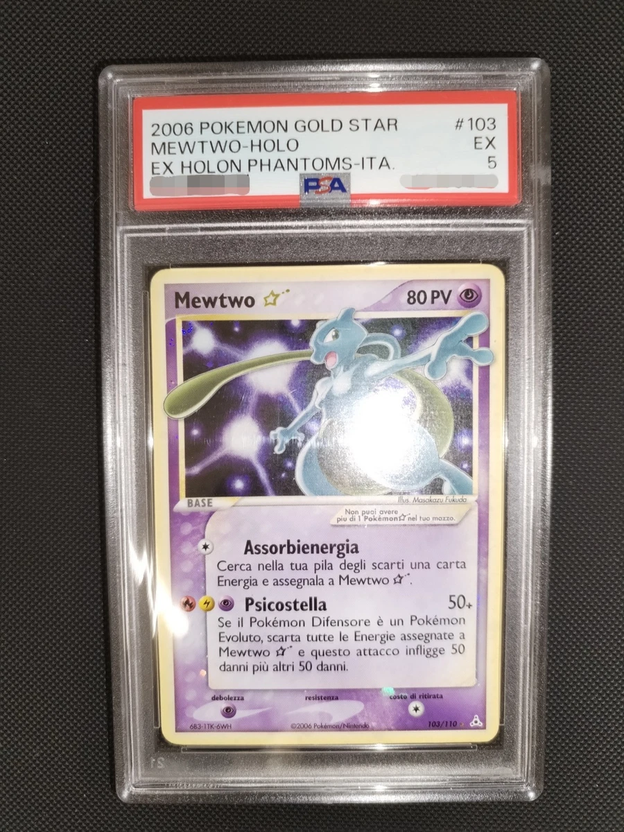 Mewtwo star gold a carte gioco singole collezionabili pokémon