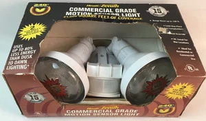 Heath/Zenith Commercial Grade Motion Sensor Light 240° zone, CB-2011-WH1 w/bulbs - Picture 1 of 5