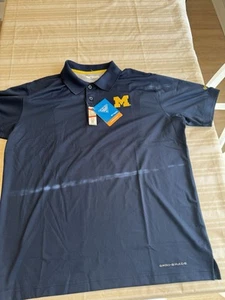 Columbia PFG x Michigan Wolverines Omni-Sombra Polo Hombres Mediano Azul Marino SS $70 - Imagen 1 de 6
