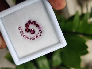 1.75 Cts  Lot 2.5-3.9 mm Natural Pink Tourmaline Loose Gemstone Round Cut - Picture 1 of 2