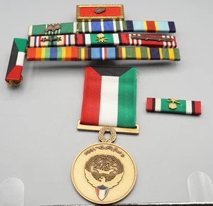 Modern Kuwait Liberation Medal & Ribbon Set, Large 10 Ribbon Bar Rack Lot Of 13 - Picture 1 of 2