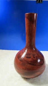 Globe shaped glass ?? LARGE HEAVY DESIGN bud vase Plum/burgundy colored 8” - Picture 1 of 5