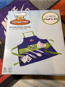 Curious Chef Children's 11-Piece Blue Chef's Kit BPA Free - Picture 1 of 10