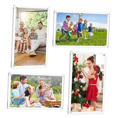 Paquetes de marco magnético acrílico para refrigerador x 6, billetera a granel tamaño 4 Foto 1 de 4