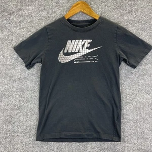 Nike T Shirt Boy’s Large Black Logo Sportswear Gym Athletic - Picture 1 of 7