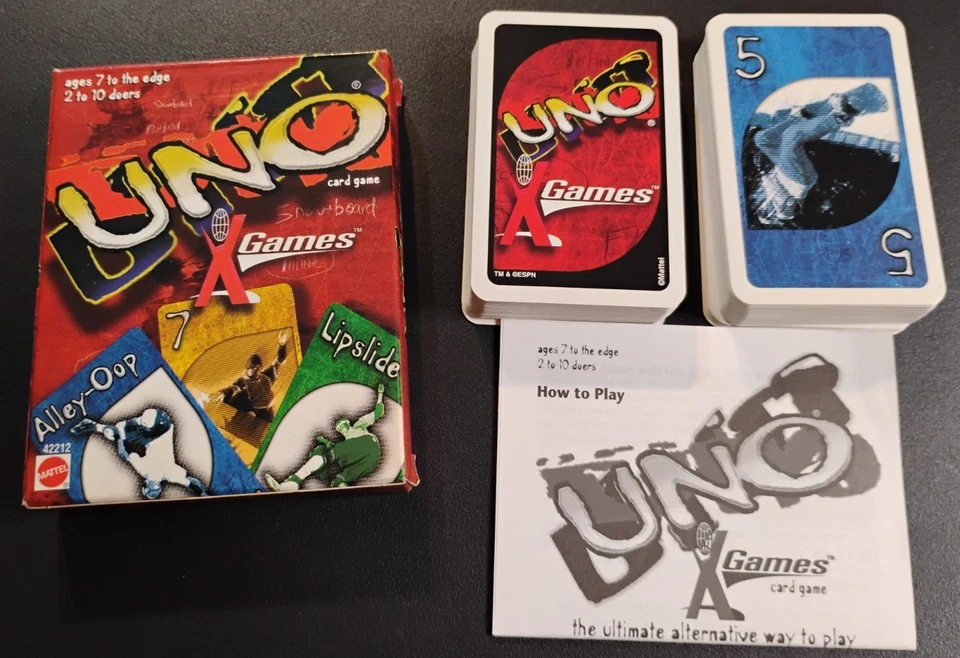 VTG 1999 Uno X Games Collectible Cards Games ESPN XGames Mattel Complete in Box - Image 1 of 4