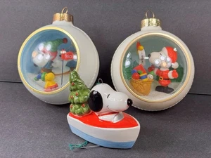 Lot Peanuts Snoopy Weihnachtsschmuck 1958 1980 1983 Boot Figur - Bild 1 von 15
