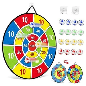 26" Dart Board for Kids with 16 Sticky Balls, Double Sided Dinosaur Dart - Picture 1 of 7