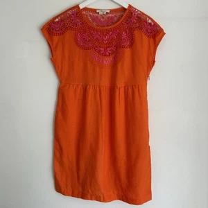 Boden Linen Mini Dress Orange Fuchsia Pink UK 8 - Picture 1 of 7