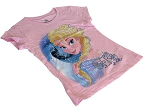 Disney Parks Mädchen Frozen Elsa Grafik Rosa Kurzarm Shirt Größe X-Small - Bild 1 von 3