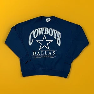 Vintage Lee Sport DALLAS COWBOYS Blue 1990's Era Pullover Sweatshirt Men's Large - Picture 1 of 8