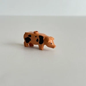 LEGO Pig, Animal, Pig with Black Eyes White Pupils, Black Spots - Picture 1 of 9