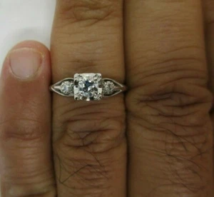 Vintage 14K Gold Diamond Engagement Ring Old Mine Cut=.40 F-VS2  Value=$6,500 - Picture 1 of 13