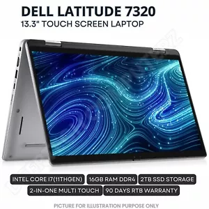 Dell Latitude 7320 i7-11th Gen 16GB RAM 2TB SSD 2 in 1 Touchscreen Win11 Laptop - Picture 1 of 7