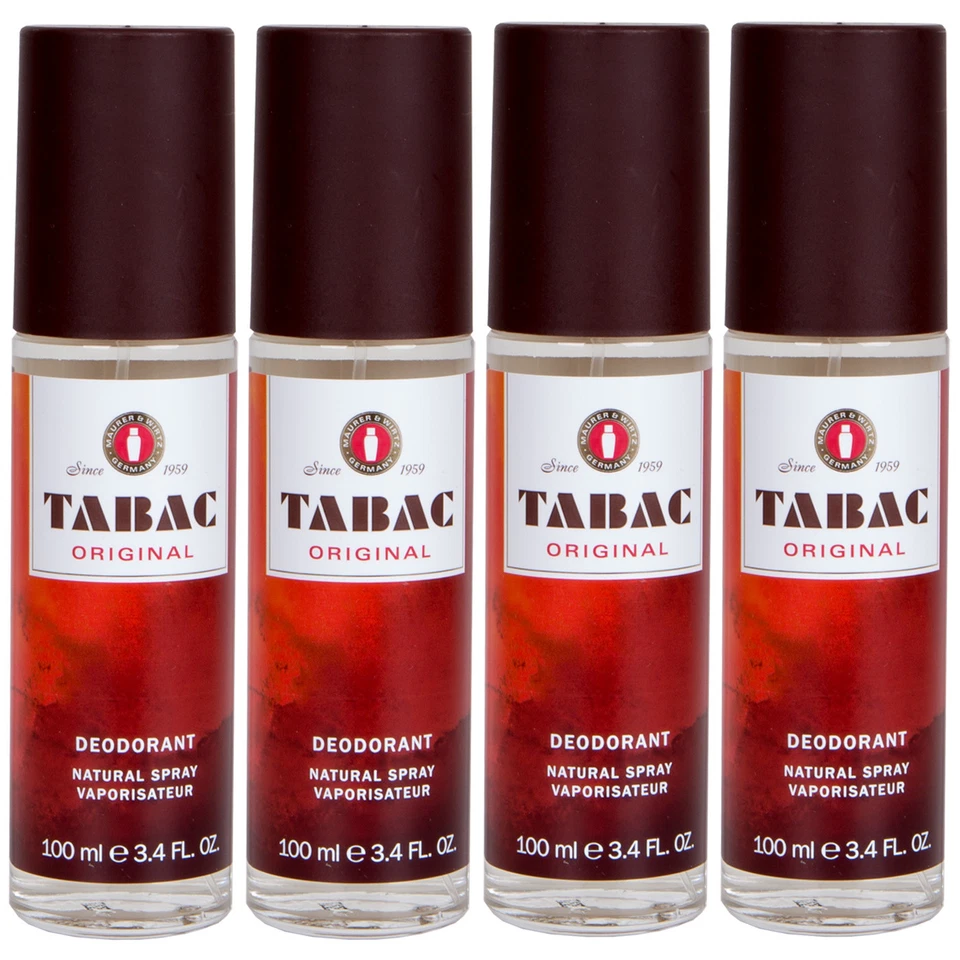 Tabac ORIGINAL NATURAL DEO SPRAY 4 x 100 ml Deodorant for man Mäurer & Wirtz