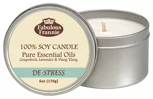 De-Stress 6oz Soy Candle Essential Oil Fabulous Frannie B3G1, Free Ship 2+ - Picture 1 of 1