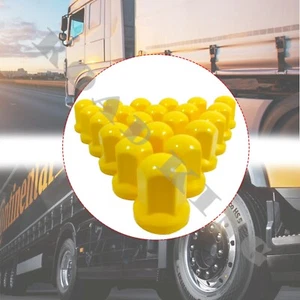 80x Radmutterkappen Schutz Abdeckung Gelb Hohe Ø32mm Schrauben Für LKW Plastik - Bild 1 von 4