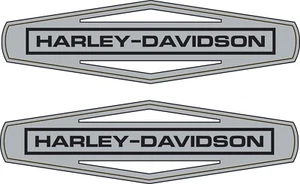 Fits Harley Davidson Fuel Tank Motorcycle Decals OEM (Set of 2) - Silver & Black - Picture 1 of 1