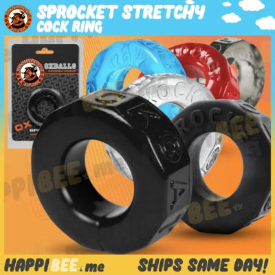 OXBALLS SPROCKET Cock Ring🍯Male Penis Ring Stretchy Sling Ball Stretcher - Image 1 of 4