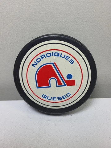 QUEBEC NORDIQUES JOHN A. ZIEGLER GAME PUCK NHL TRENCH GENERAL TIRE SLUG VINTAGE Cover