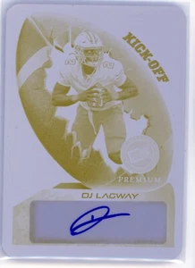 2024 Leaf Press Pass Premium DJ Lagway Yellow Plate 1/1 RC Auto Florida Gators - Picture 1 of 2