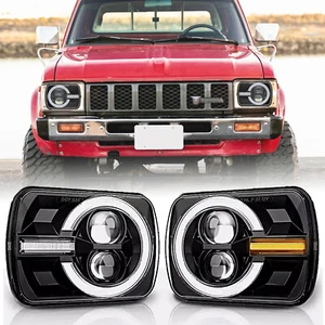 2X 7x6'' 5x7'' LED Headlights DRL For Toyota Pickup 1982-1995 Truck 4Runner - Picture 1 of 10