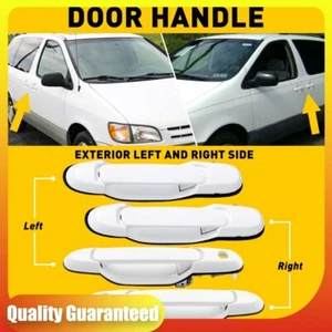 For 1998-2003 Toyota Sienna Exterior Door Handle White 4X Front Rear Left Right - Picture 1 of 7