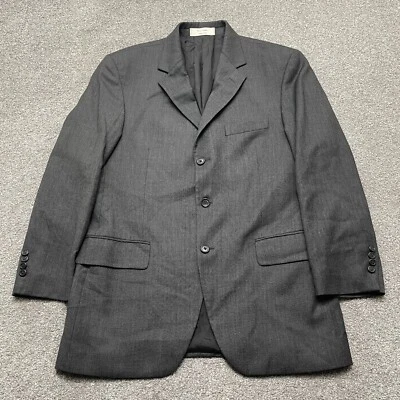 John W Nordstrom Blazer Jacket 42 Gray Super 110s Wool Loro Piana Formal Coat - Image 1 of 4