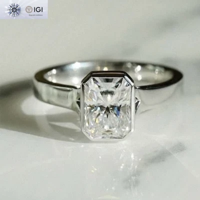 1.70Ct Radiant Cut F VS1 IGI Lab Grown Diamond Engagement Ring In 14K White Gold - Image 1 of 4
