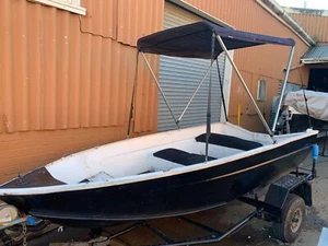 Tinny 3.5 m Dehavilland, Canopy, Unreg Home Made Custom Trailer, No Motor - Picture 1 of 7