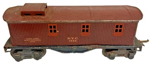 Lionel Pre Guerra Escala O Lata Nueva York Central 3 Ventanas Marrón Caboose # 1682 - Imagen 1 de 14