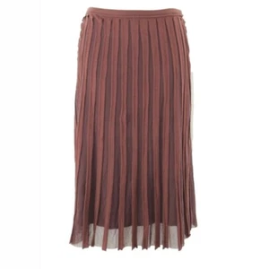 Max Studio Sz XS Brown Cotton Blend Mesh Insert 100% Cotton Lined Skirt - Picture 1 of 7