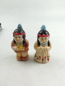 Vintage Indianer Indianer Erntedank Ernte Salz & Pfefferstreuer - Bild 1 von 11