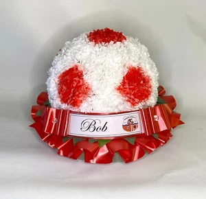 FOOTBALL /RUGBY FUNERAL TRIBUTE - ARTIFICIAL SILK FLOWER Any team/colours -Grave - Picture 1 of 9