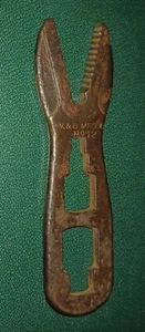 VINTAGE VAUGHAN & BUSHNELL (V&B) NO. 12 ALLIGATOR WRENCH w/ 1898 PATENT DATE - Picture 1 of 3