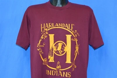 Camiseta De Colección Años 80 HARLANDALE INDIANS SAN ANTONIO TEXAS FÚTBOL BALONCESTO PISTA L Foto 1 de 4