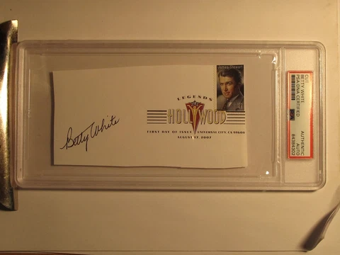 Betty White PSA/DNA Certified Autograph Signed Cut Envelope Slabbed Cover