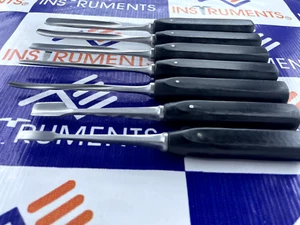 LEXER Hohlbeitel gebogen und gerade mit Teflongriff 7-teiliges Set) orthopädisch chirurgisch - Bild 1 von 6